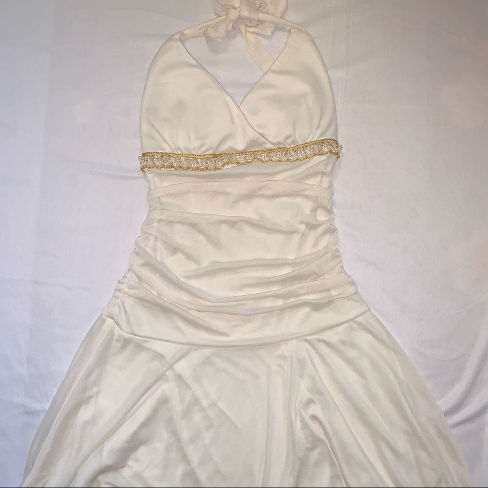 White Halter Dress